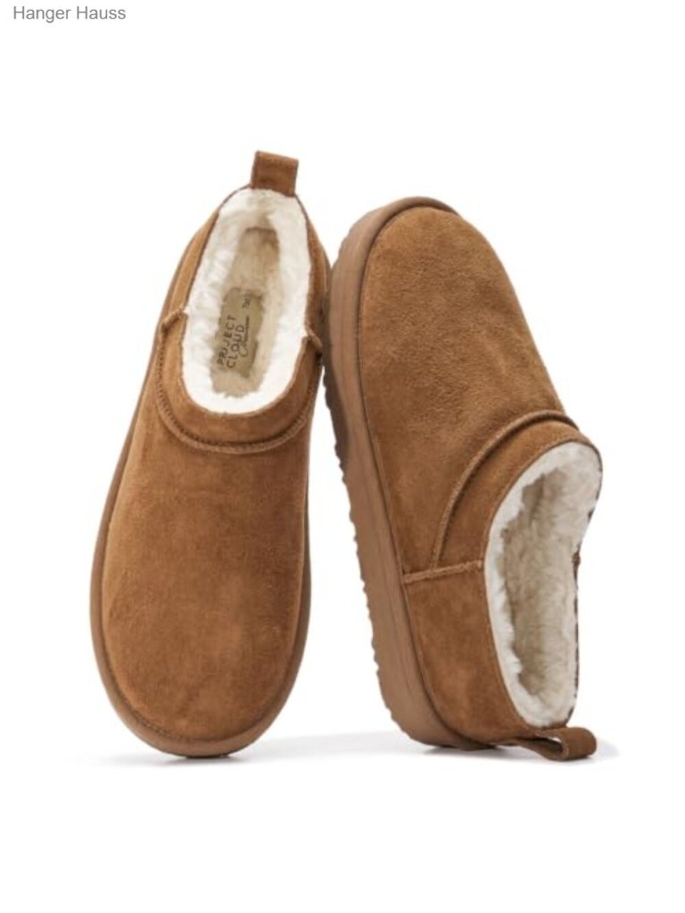 Genuine Leather Shearling Slip-On Ankle Boots Water-Resistant Winter Shoes